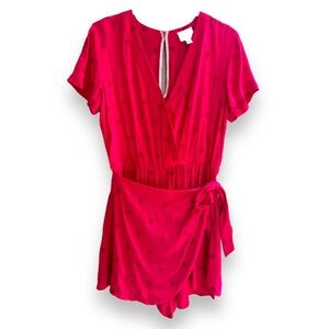 Anthropologie ett:twa Raspberry Greenbriar Embroidered Romper Dress  Size S